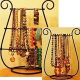 Set of 2 Necklace Bracelet Jewelry Holders Racks, Table Top Display Harps
