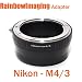 RAINBOWIMAGING Nikon Lens to Micro 4/3 Four Thirds System Camera Mount Adapter, Olympus PEN E-P1, Panasonic Lumix DMC-GF1, GH1, G1, G2, G10, (RainbowImaging Adapter, MSRP 24.99)