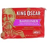 King Oscar Mediterranean Sardines,  3.75 Ounce Tins