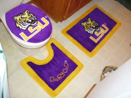 LSU 3 Piece Bath Rug Set