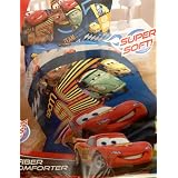 Disney Pixar Cars 2 Movie Lightning McQueen & Mater Twin Microfiber Super Soft Comforter Includes Sham