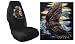 Car Truck SUV Flying Eagle Print Seat Covers 2 Black Universal Vehicle Bucket Seatcov...