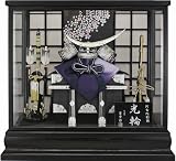 ガラスケース 入り 兜 飾り 20-501 光輪兜紫