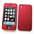 Apple iPhone 4 & 4S Rubberized Snap-On Protector Hard Case, Red