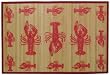 Laser Printed Split Bamboo Red Lobster 3' x 5' Veranda Rug