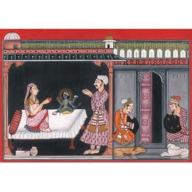 God Appears in the Vision of Devaki and Vasudev. - Water Color on Paper