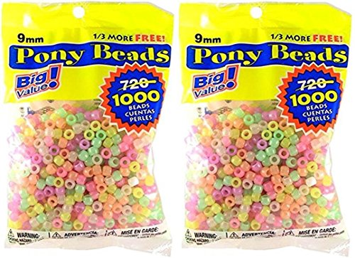 Darice value pack pony bead, 9mm, glow in the dark, 100…