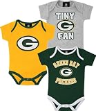 Green Bay Packers Infant Team Color 3 Piece Foldover Neck Creeper Set