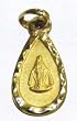 10 kt Gold Baptism Medal with 14 kt Gold Chain - Lady Grace and Sacred Heart of Jesus - 12 x 8 mm - In Deluxe Gift Box