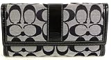 Coach Hamptons Signature Checkbook Wallet Black
