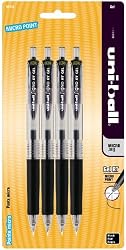 uni-ball Signo Gel RT Retractable Micro Point Roller Ball Pens, 4 Black Ink Pens (69133PP)