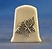 Porcelain China Collectable Thimble -- Antique Silver Butterfly with Free Gift Box