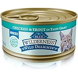 Blue Buffalo Wild Delights Minced Adult Chicken & Trout Wet Cat Food, 5.5 oz Can, Pack of 24