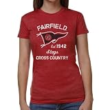 NCAA Fairfield Stags Ladies Pennant Sport Junior's Tri-Blend T-Shirt - Cardinal
