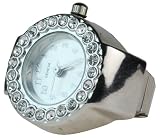 Crystal Studded Fashion Ring Watch