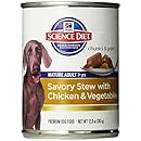 Hill's Science Diet Mature Adult Savory Stew Chicken and Vegetables Dog Food Can, 12.8-Ounce, 12-pack