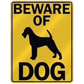 BEWARE OF " IRISH TERRIER " PARKING SIGN DOG