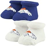 Denver Broncos Infant Navy Blue 2-Pack Bootie Socks