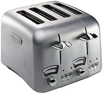 De'Longhi CT04R Argento Toaster, 4 Slice