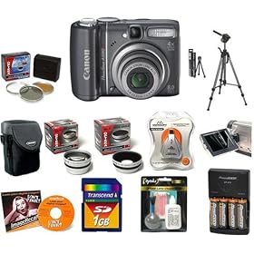 Click here to buy Canon PowerShot A590 IS 8MP Digital Camera with Lenses and 1gb Professional Opteka Kit by Canon.
