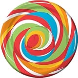 Creative Converting Sugar Buzz Round Dessert Plates, 8 Count