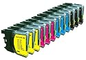 12 Pack. Compatible Brother LC-61 Cartridges. Includes Cartridges for 3ea LC-61 of each Color Black Cyan Magenta Yellow.