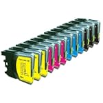 12 Pack. Compatible Brother LC-61 Cartridges. Includes Cartridges for 3ea LC-61 of each Color Black Cyan Magenta Yellow.