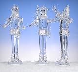 Set of 3 Icy Crystal Nutcracker Christmas Decorations 17.5
