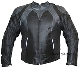 NEW MOTORCYCLE BIKE CE ARMORED LEATHER JACKET BLACK 40