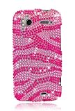 HTC Sensation 4G Full Diamond Graphic Case - Hot Pink/Pink Zebra (Free Hand ....