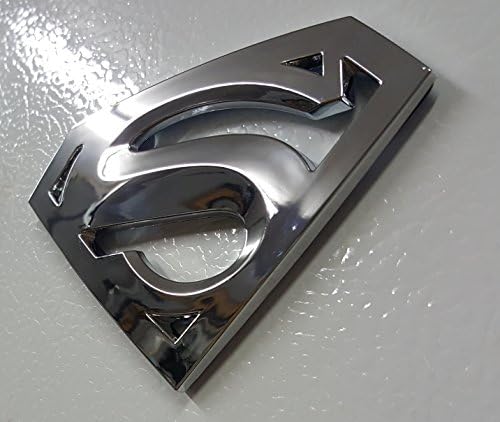 SUPERMAN 3D SILVER CHROME / METAL AUTO EMBLEM LOGO Car Truck Bike Boat decal badge DC Comics