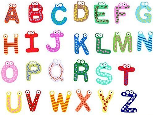 Syeer Fridge Wooden Magnet Baby kids Child Toy A-Z Educational Alphabet 26 Letters colorful Pack of 2 by Syeer