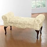 Brylane Home Extra Wide Roll Arm Storage Bench (IVORY CAPPUCCINO,0)