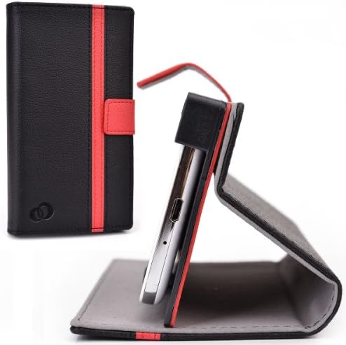 Black/Red Stand Protective Cover fits Acer Liquid E2 Duo V370