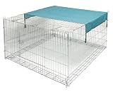 Kerbl 82824 Freigehege mit Ausbruchsperre 115 x 115 x 65 cm, mit Abdeckung