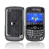 BlackBerry Curve 8520 8530 Hard Case SILVER on BLACK