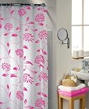Camden Fuchsia Water Repellent Polyester Shower Curtain Including 12 Curtain Rings