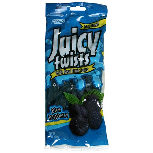 Kenny's Blue Raspberry Juicy Twists, 6-Ounce Bags (Pack of 24) by Raspberry Candy