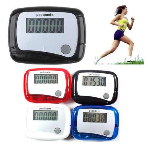 DDU(TM) 1 Pcs Red Clip Weight Calorie Loss Walk Running Mini LCD Screen Step Counter Pedometer