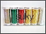 6 Spool Sulky Christmas Metallic Thread Gift Set
