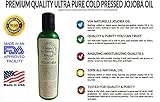 Jojoba Oil for Hair and Skin - 100 Percent Pure Cold Pressed Oil - No Fillers, Dyes or Artificial Ingredients of Any Kind - Made in the USA (1 bottle - 4 oz)