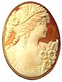 Artistic Cameo Pin Pendant Italian Master Carved Sterling Silver Carnelan Conch Shell