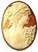 Jewelry : Artistic Cameo Pin Pendant Italian Master Carved Sterling Silver Carnelan Conch Shell