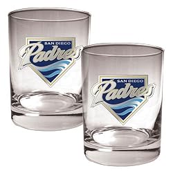 San Diego Padres MLB 2pc Rocks Glass Set - Primary Logo by Great American Products