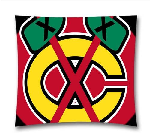 Natural Cotton Linen NHL DIY Decorative Pillow Cases,Personalized Chicago Blackhawks Cotton Linen Square Throw Pillow Case ,Cover Size:18 x 18 Inch(45cm x 45cm)