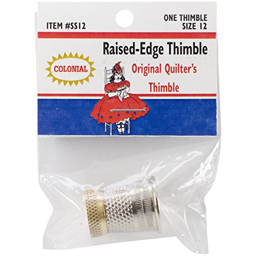 Colonial Needle SST-12 Raised Edge Thimble, Size 12