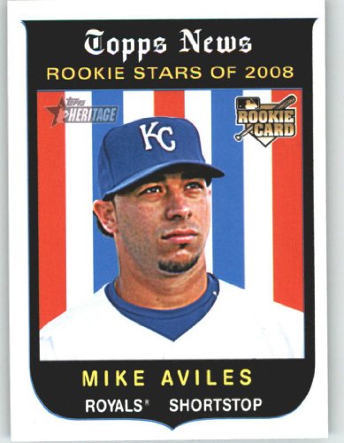 2008 Topps Heritage High Number #561 Mike Aviles RC - Kansas City Royals (RC - Rookie Card) (Baseball Cards)