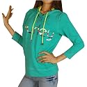 Hurley Ladies Green Casual Hoodie Sweatshirt Jacket - WITH FOIL PRINT