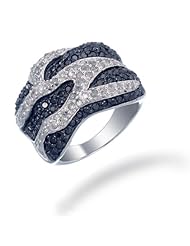 1.75 CT Black Diamond Ring in Sterling Silver in Size 7