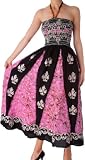 Batik Print Embroidered Sleeveless Smocked Halter Tube Top Long Dress